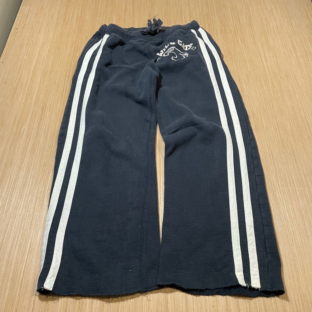 CP Company Sweatpants Women Navy Wild Cats Graphic Stripe Raw Hem M